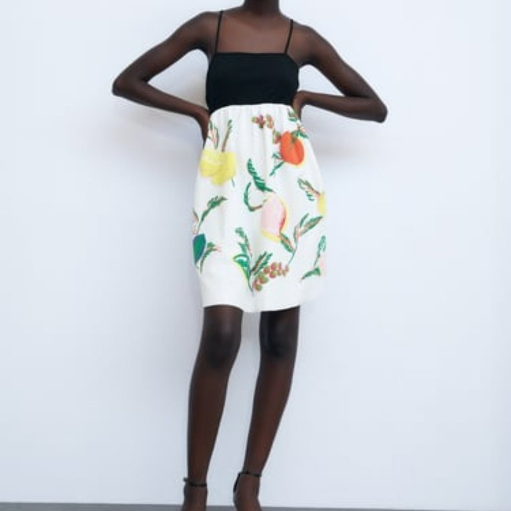 Zara rubberized combination fruit dress Size Xl, L